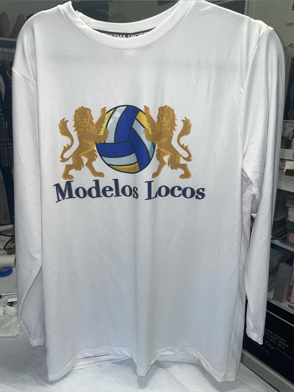 Modelos Locos White Long Sleeve Volleyball Tee